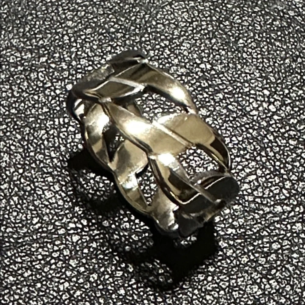 Silver-Tone Urban Style Chain Link Stainless Steel Ring